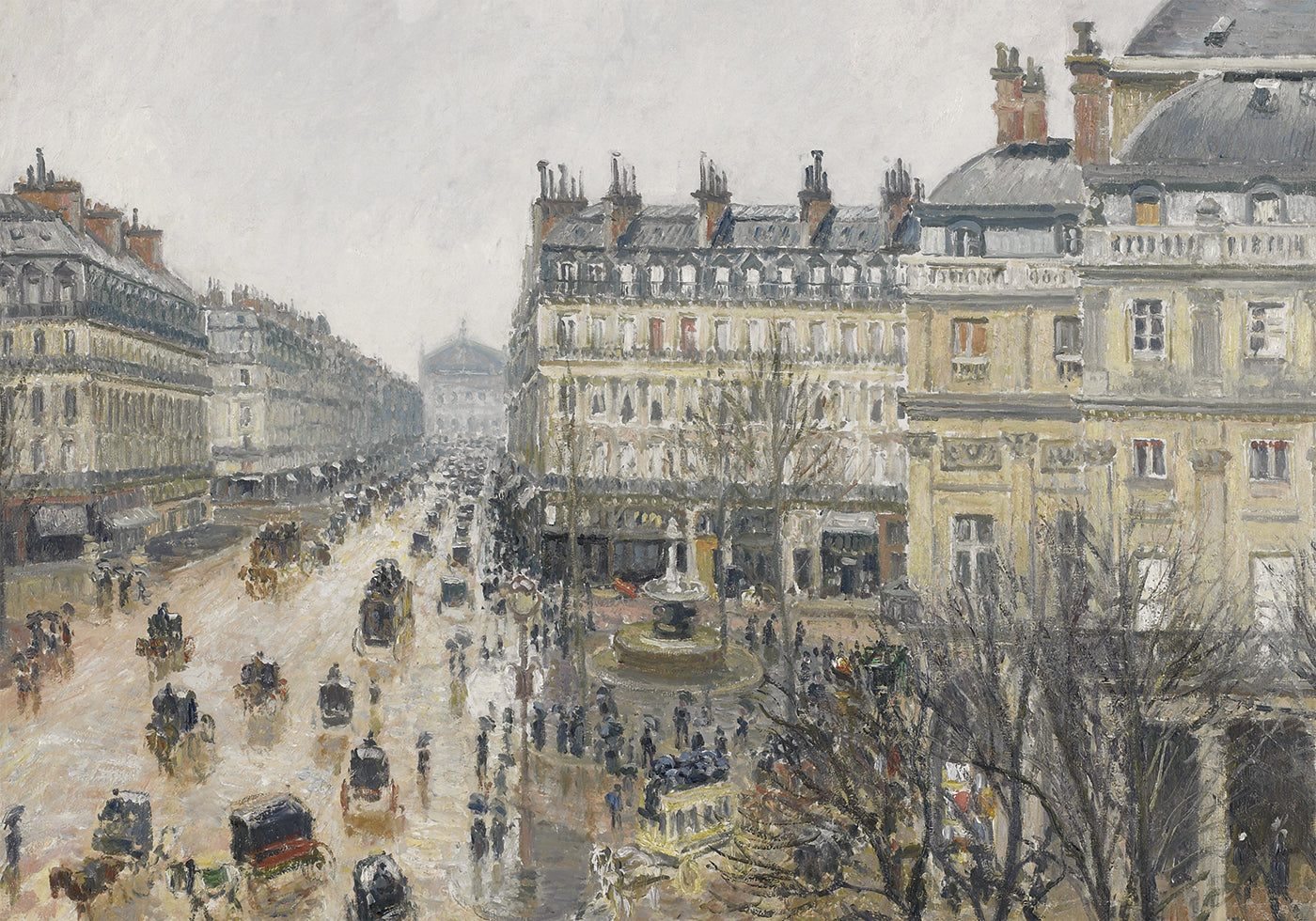 Place Du Thtre Franais Paris Rain By Camille Pissarro Plakat