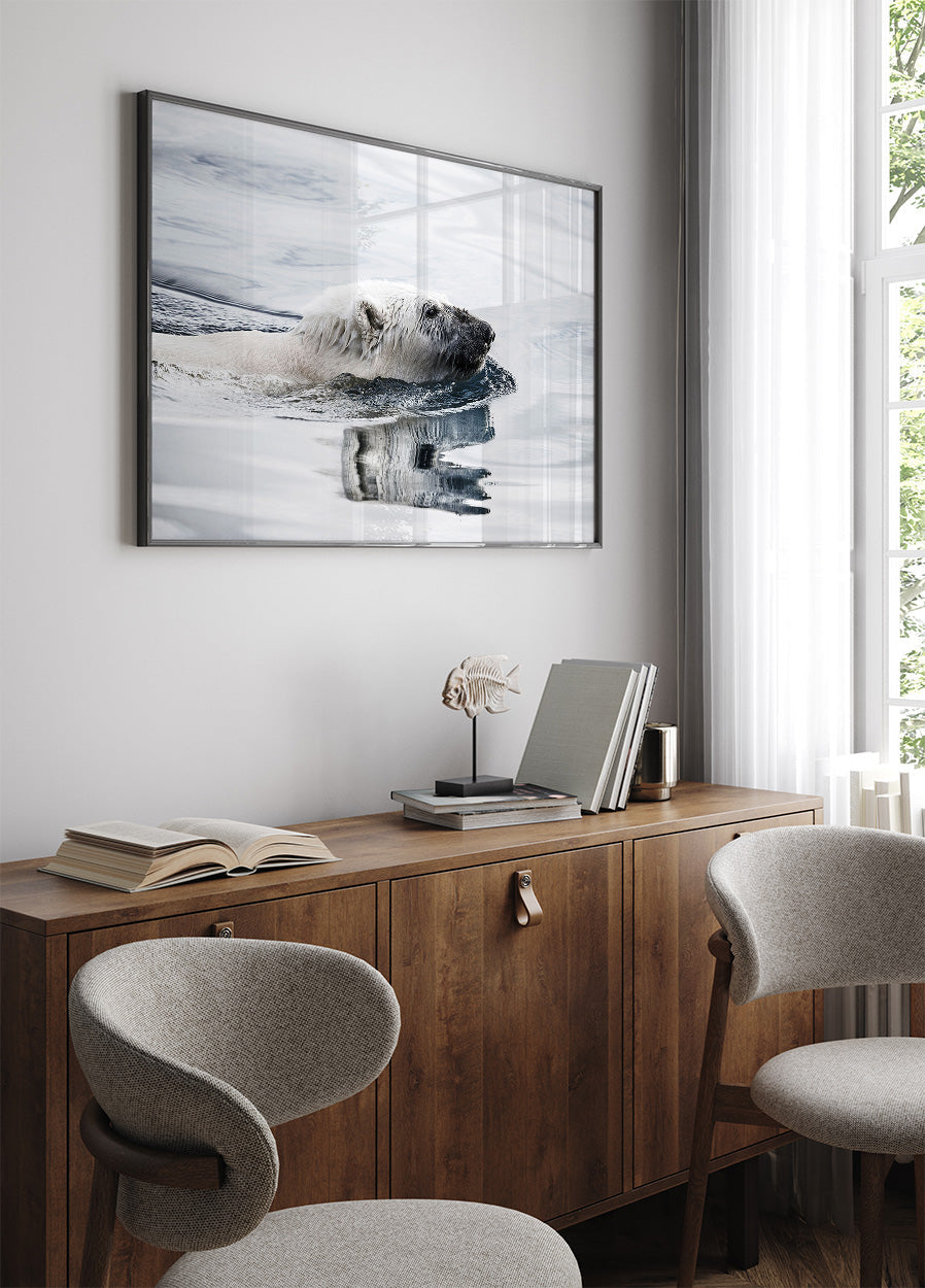 Polar Bear Swimming Plakat - Posterbox.dk