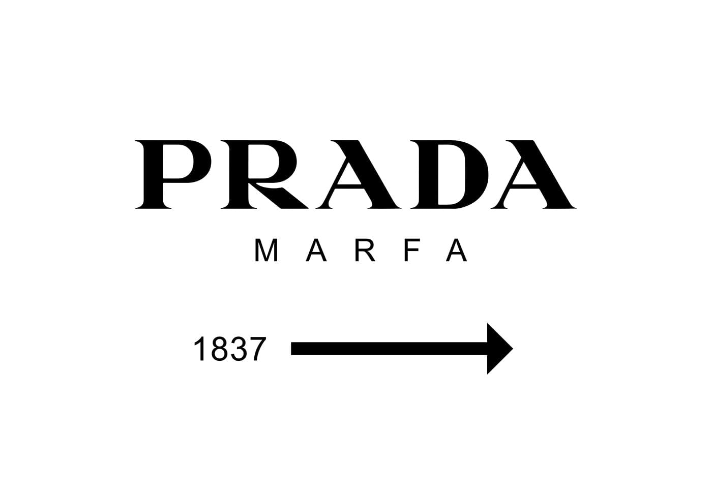 Prada Marfa Minimalist Plakat - Posterbox.dk