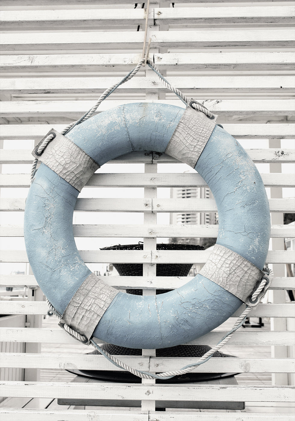 Retro Blue Lifebuoy Plakat