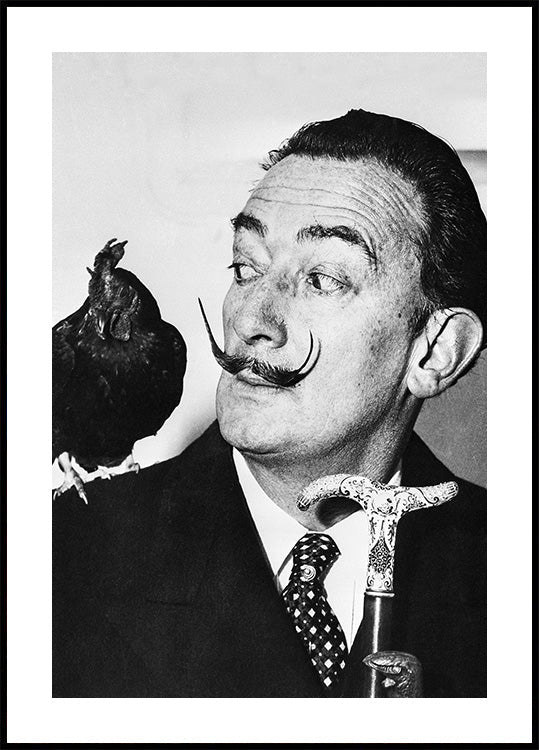 Salvador Dali with Rooster Plakat - Posterbox.dk