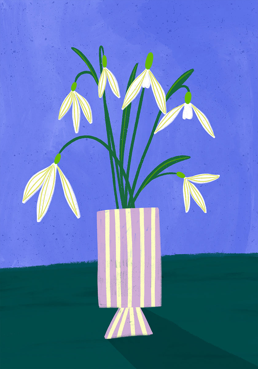 Snowdrops in Stripes Plakat