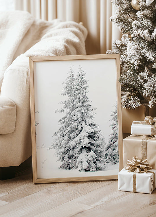 Snow-Covered Pine Trees Plakat