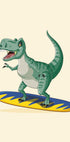 Surfing T-Rex Plakat - Posterbox.dk