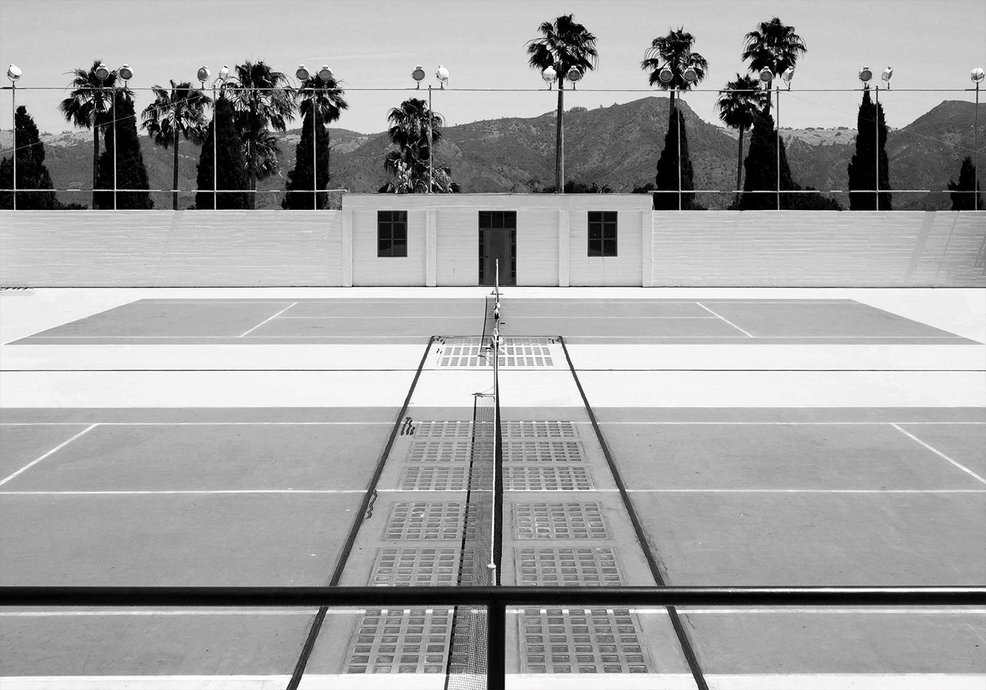 Tennis Court With Palm Trees Plakat