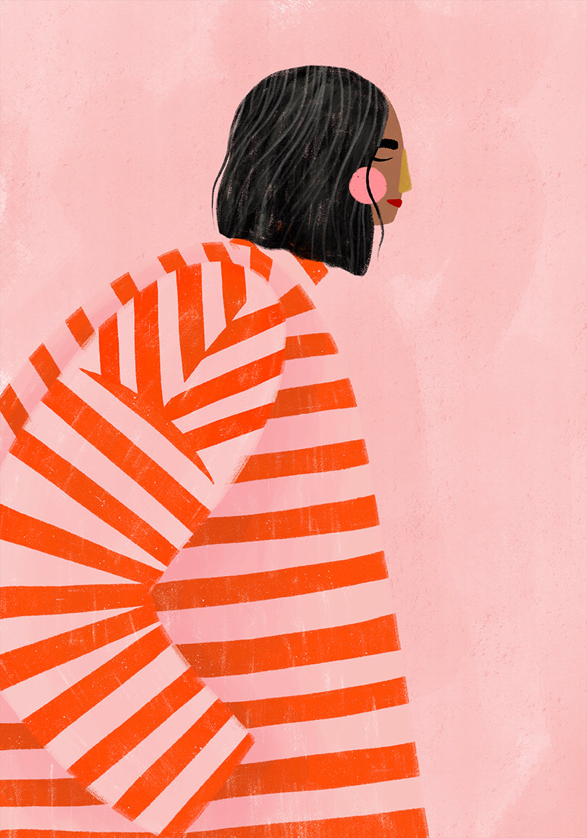 Woman With the Orange Stripes Plakat
