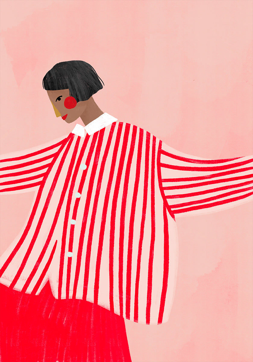 The Woman With the Red Stripes Plakat