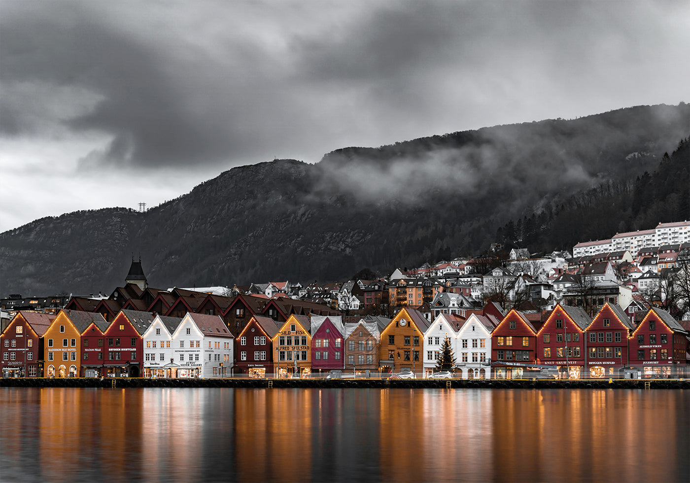 View of Bryggen, Norway Plakat