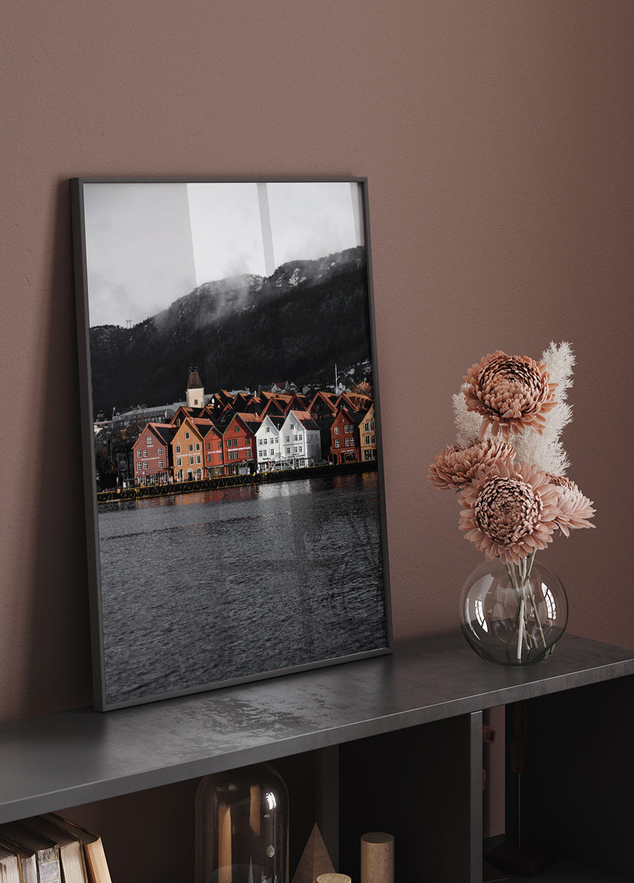 View Of Bryggen, Norway Portrait Plakat - Posterbox.dk