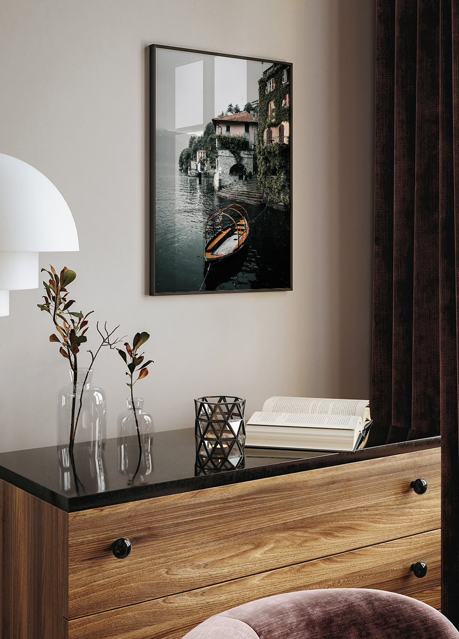 View Of The City From Lake Como Plakat - Posterbox.dk