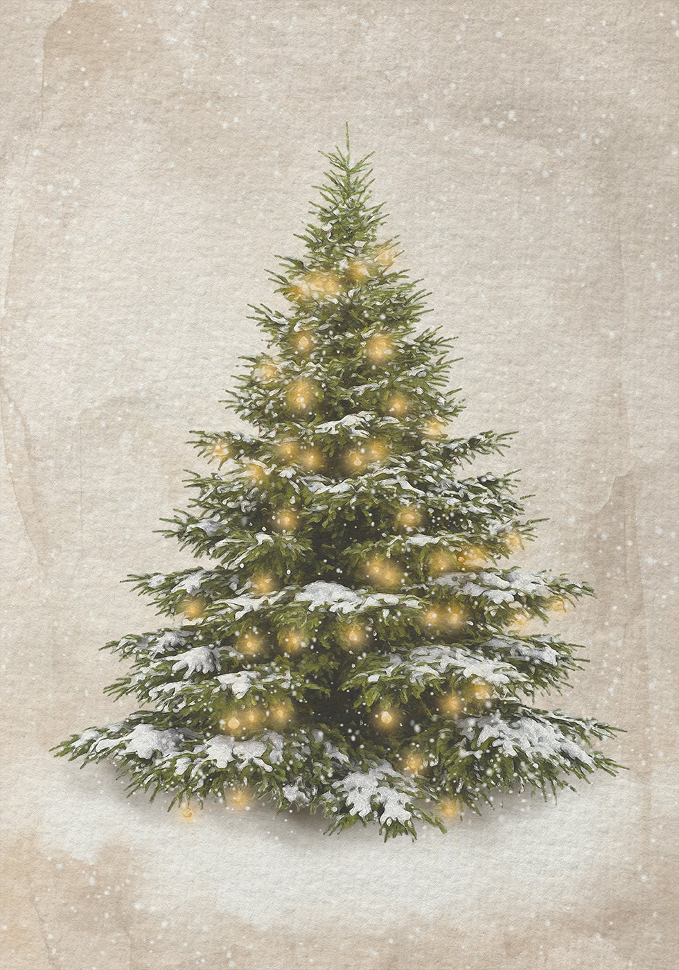 Vintage Christmas Tree Plakat