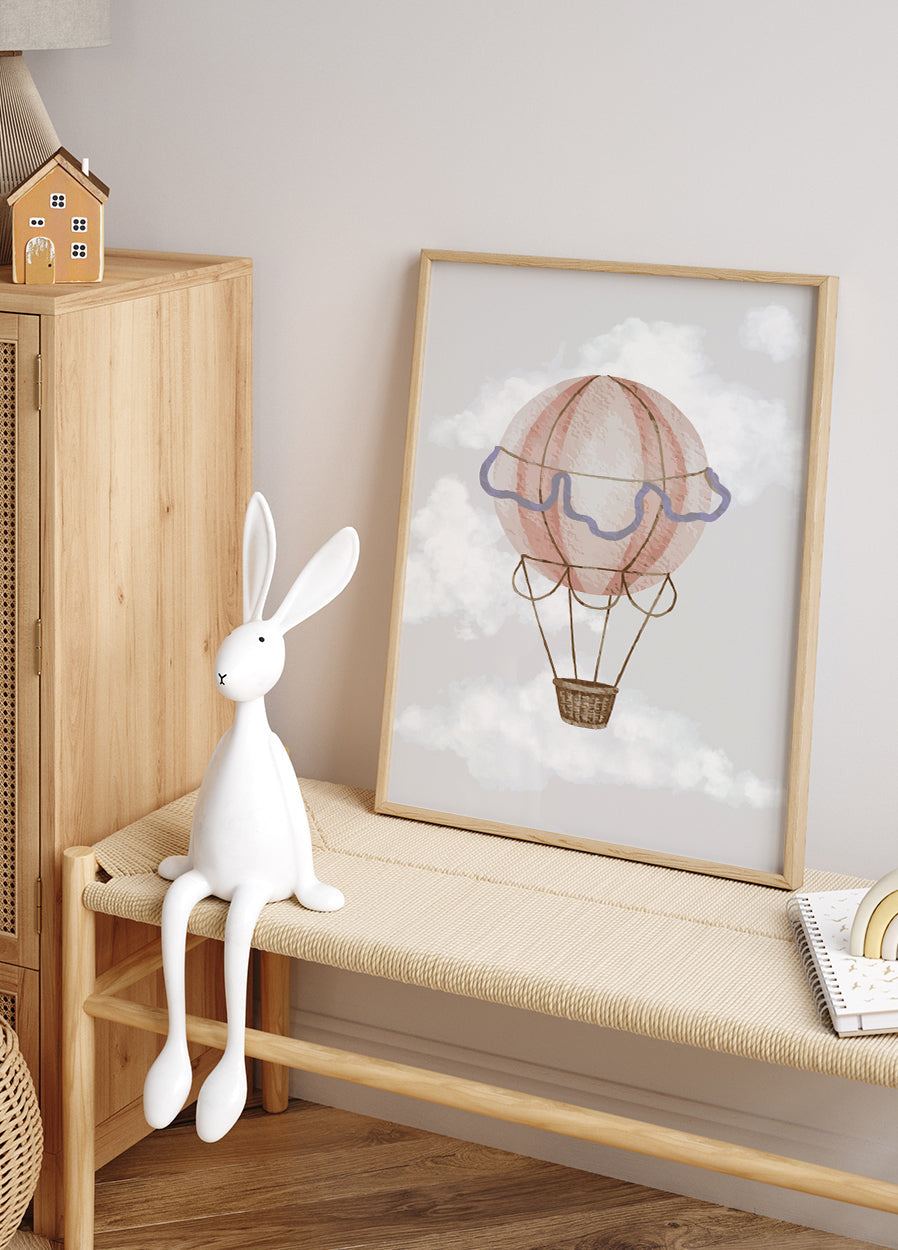 Watercolor Hot Air Balloon Plakat - Posterbox.dk