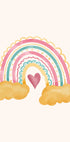 Colorful Rainbow and Heart Design Plakat - Posterbox.dk