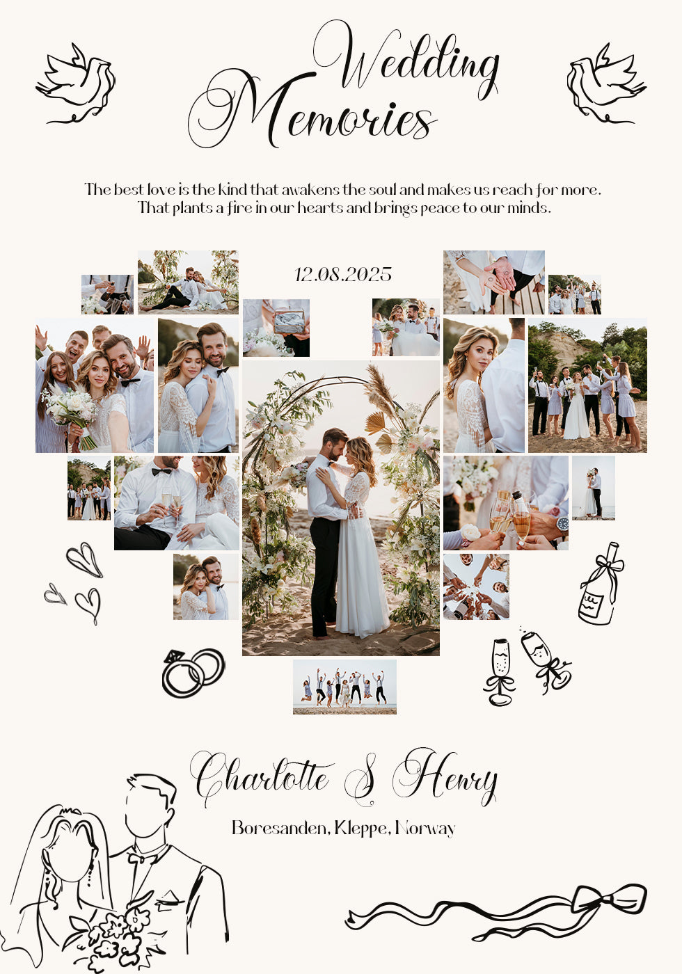 Wedding Memories Photo Collage Plakat