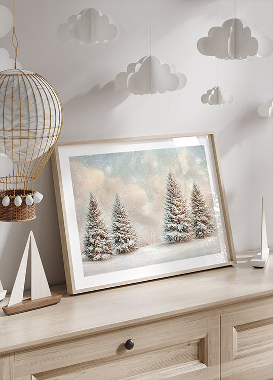 Winter Snowy Pines Plakat