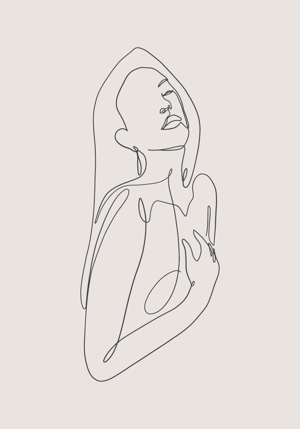 Woman in Line Art Plakat