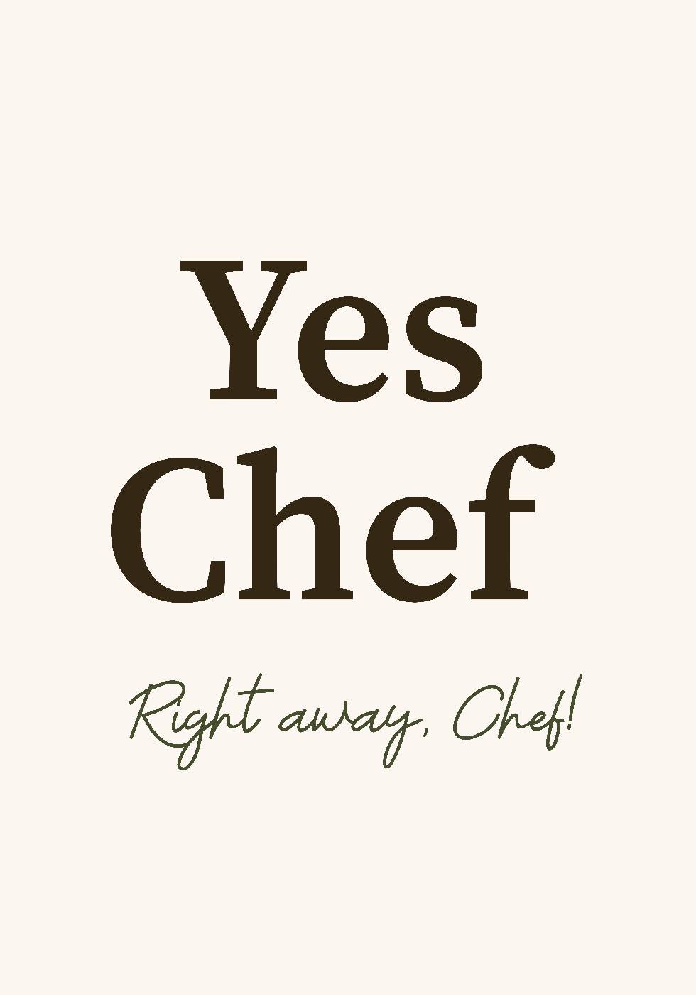 Yes Chef Plakat - Posterbox.dk