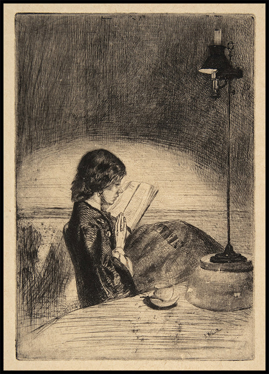 James Mc Neill Whistler-Reading by Lamplight Poster - Posterbox
