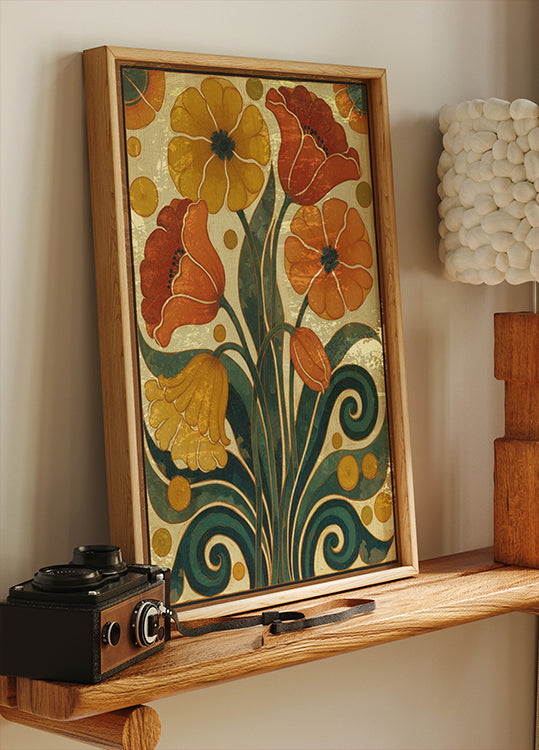 Art Nouveau Floral Bloom Poster - Posterbox
