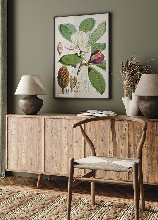 Botanical Magnolia Study Poster - Posterbox
