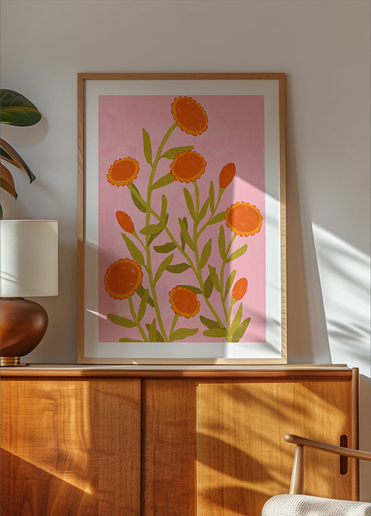 Vibrant Orange Flowers Plakat - Posterbox