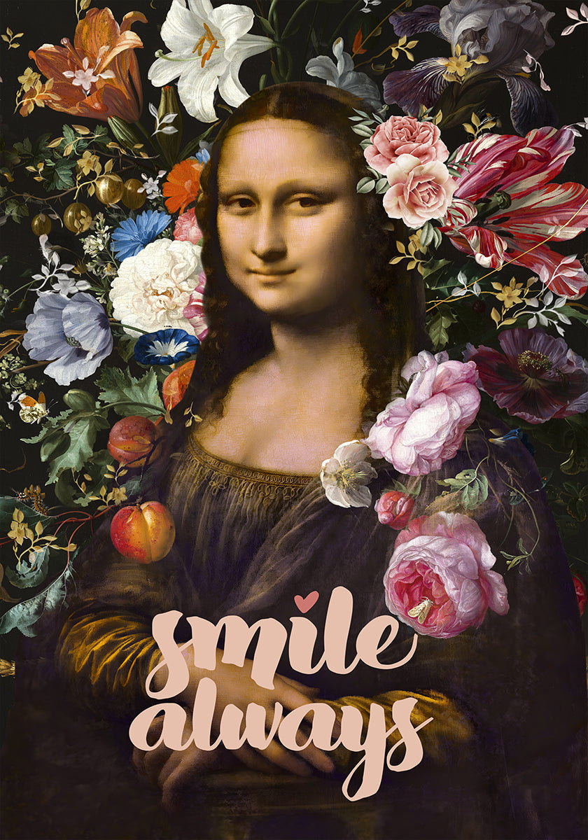 Smile Always, Mona Lisa Plakat - Posterbox