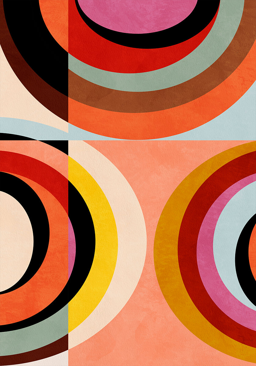 Warm Colors Bauhaus Geometry3 Plakat - Posterbox