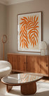 Orange Silhouette Textured Branch Plakat - Posterbox