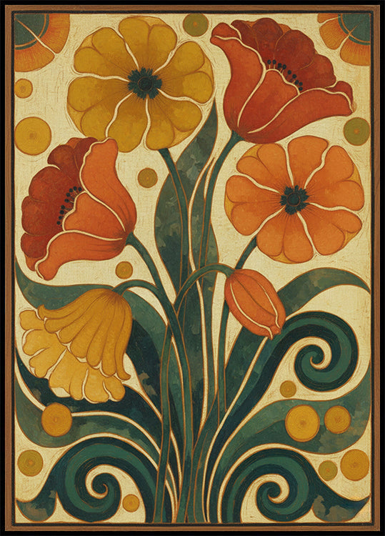 Art Nouveau Floral Bloom Poster - Posterbox