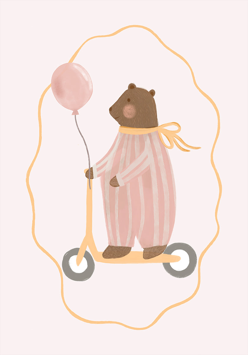 Bear On a Scooter (NEW) - Posterbox