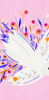 Bird in Flowers Pink illustration Plakat - Posterbox