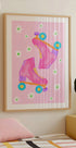 Roller Skates Pink  Plakat - Posterbox