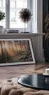 Fog in the forest with white moss in the forground Plakat - Posterbox