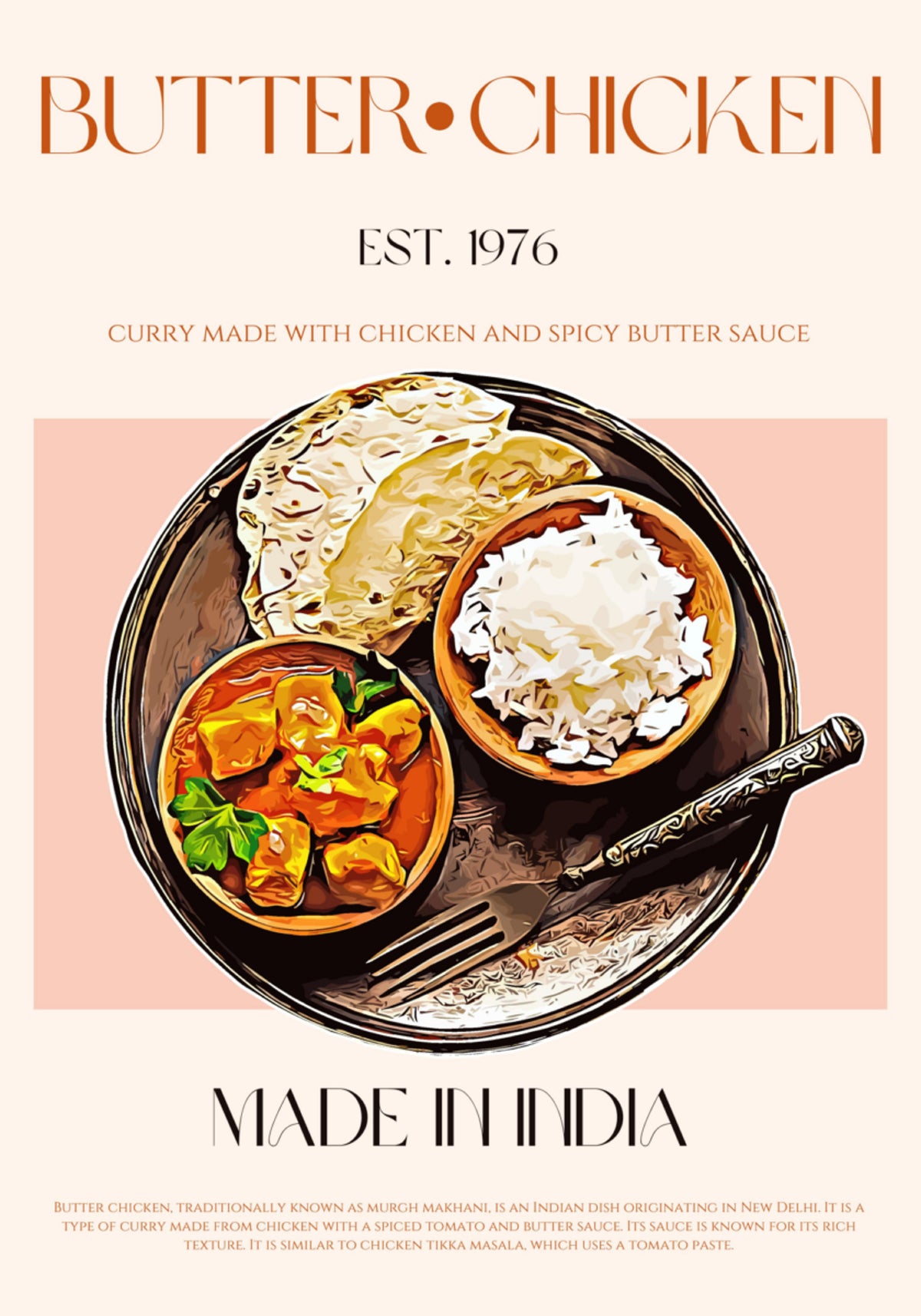 Vintage Butter Chicken - Posterbox