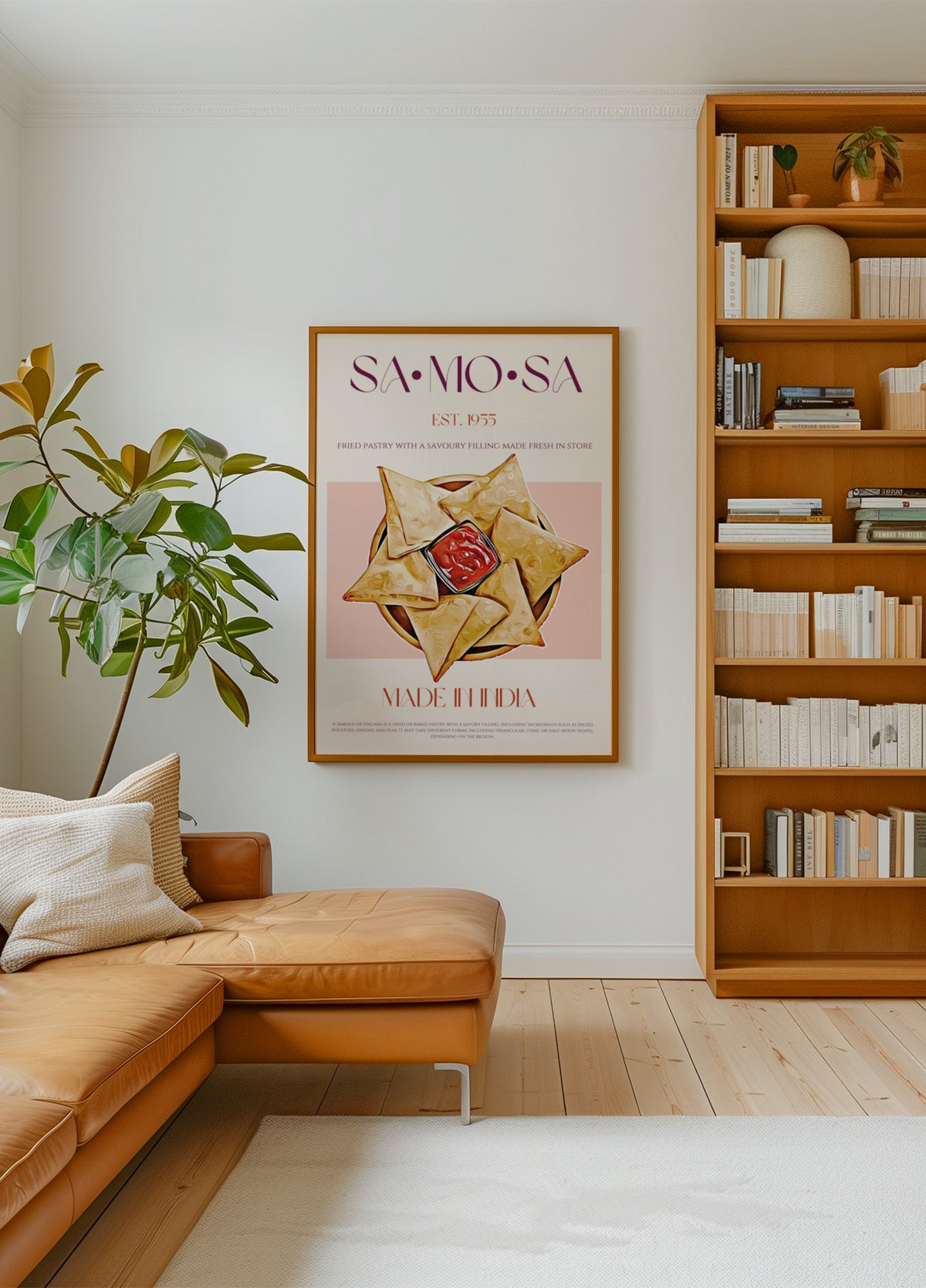 Golden Samosas with Dip - Posterbox