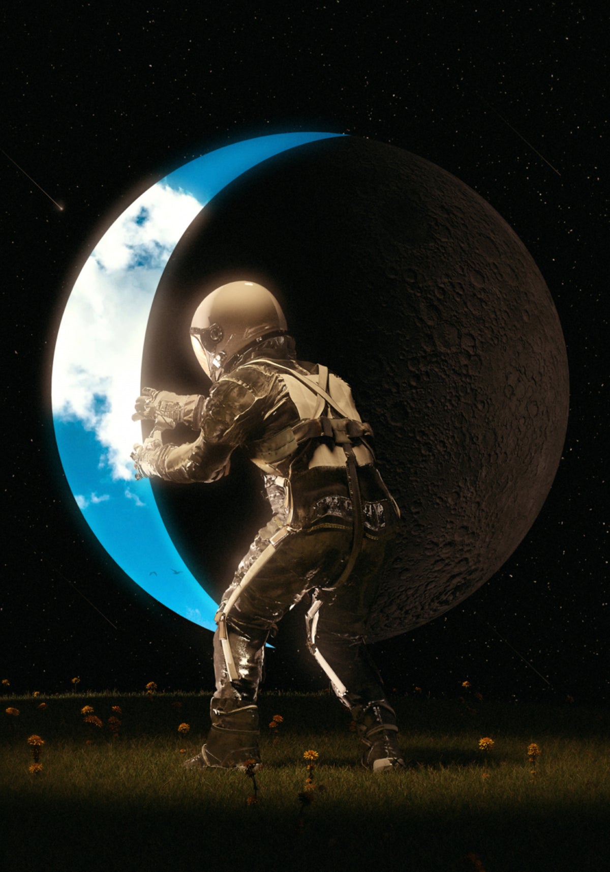 Astronaut Holding the Moon