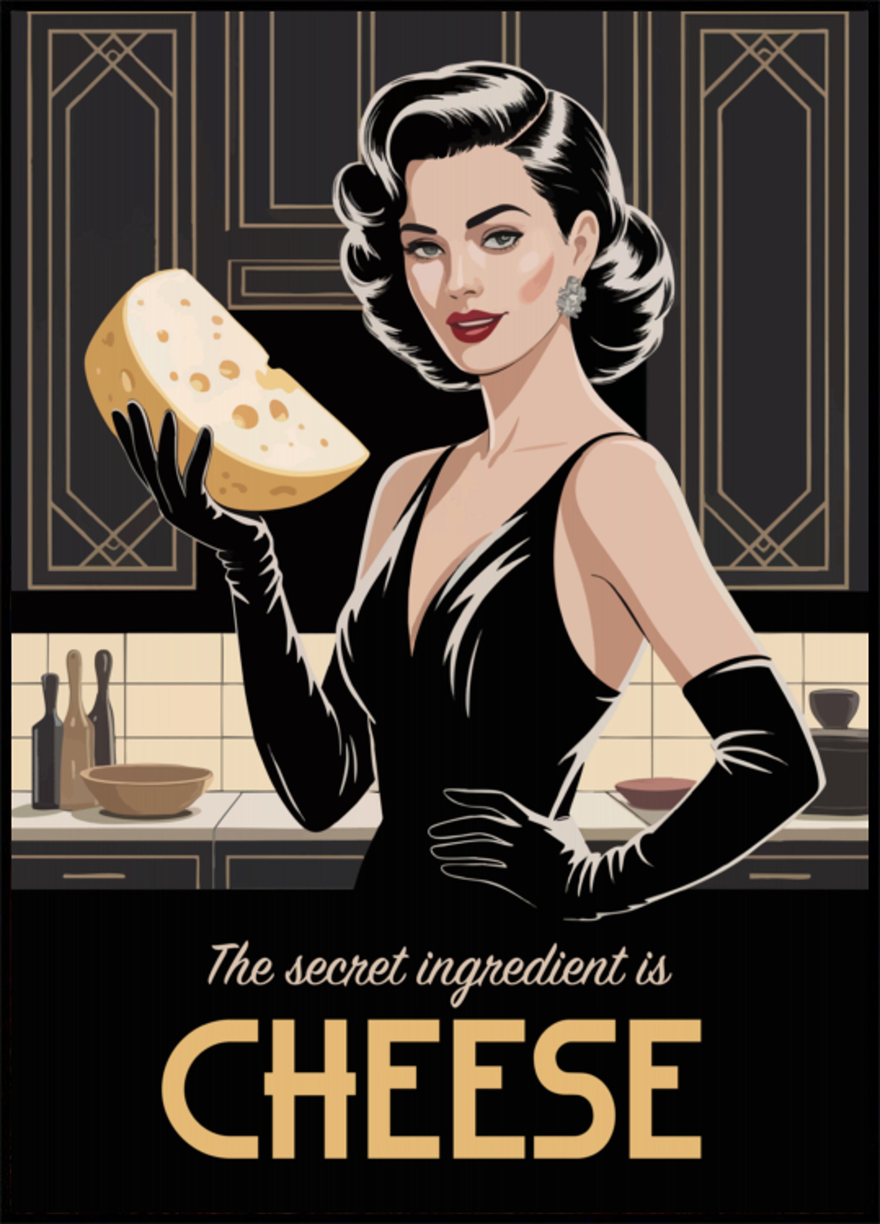 Retro Glamour Cheese - Posterbox