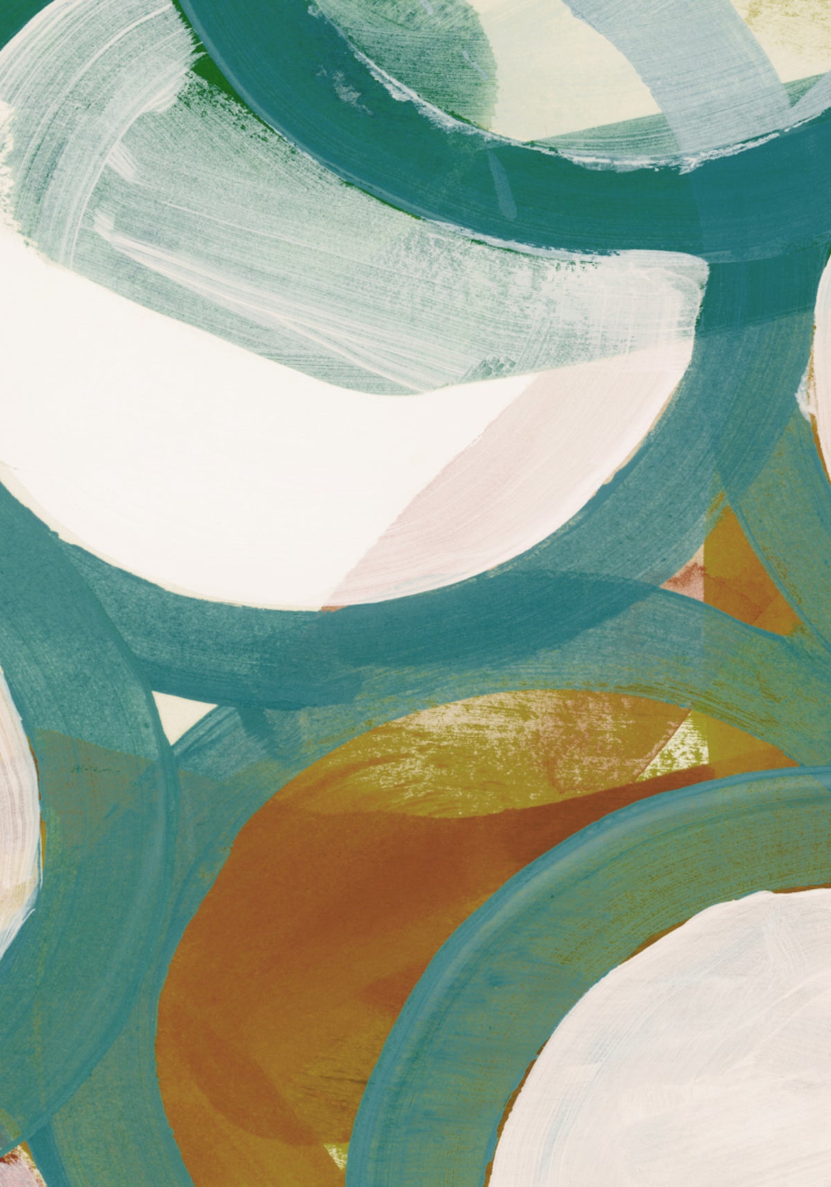 Abstract Teal Curves - Posterbox