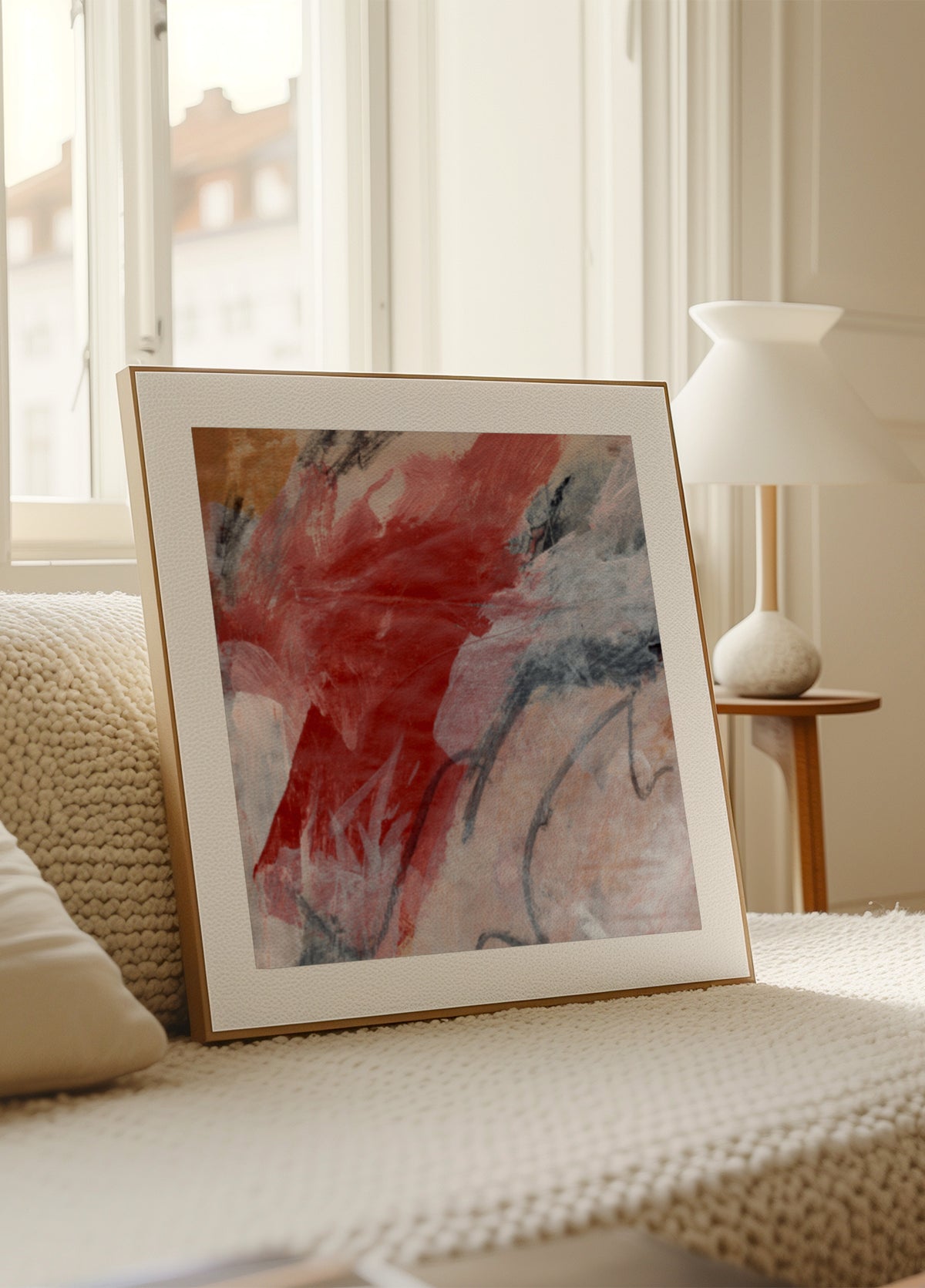 Red Abstract Brushstrokes - Posterbox