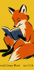 Cozy Fox Reading Book - Posterbox