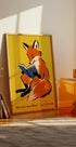 Cozy Fox Reading Book - Posterbox