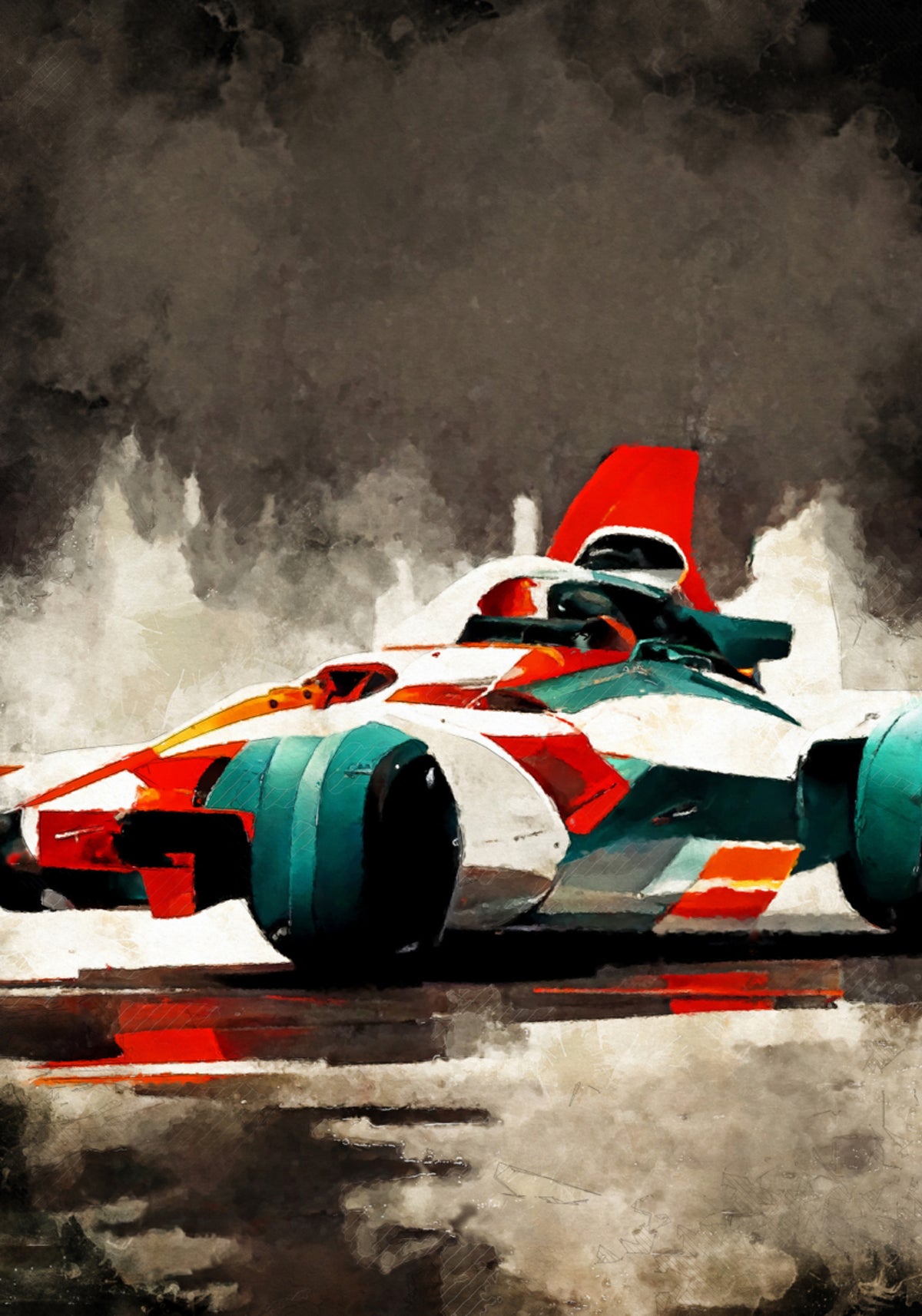 Vibrant Race Car Action - Posterbox