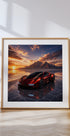 Vibrant Sunset Sports Car - Posterbox