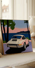 Pink Classic Car Sunset - Posterbox