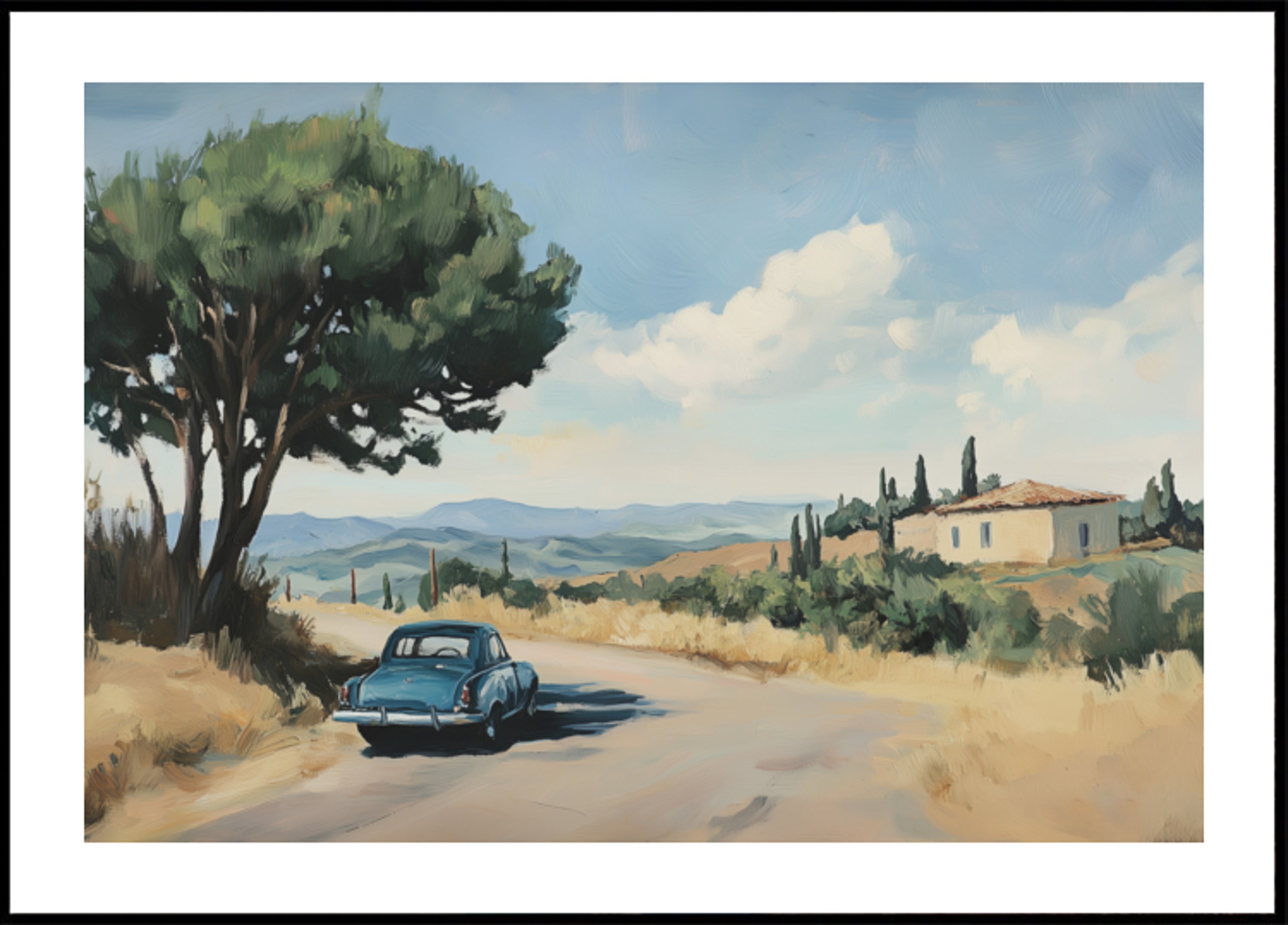 Tuscan Countryside Vintage Car