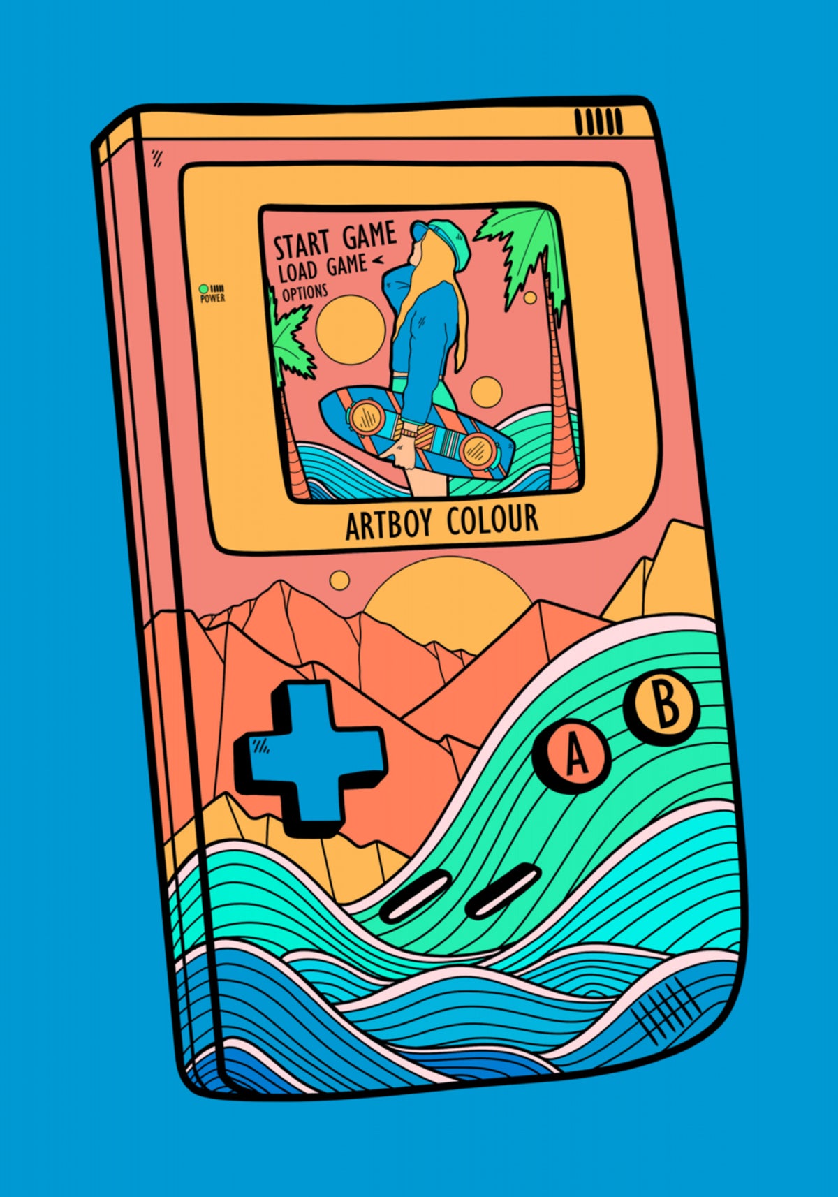 Retro Gaming Summer Surf - Posterbox