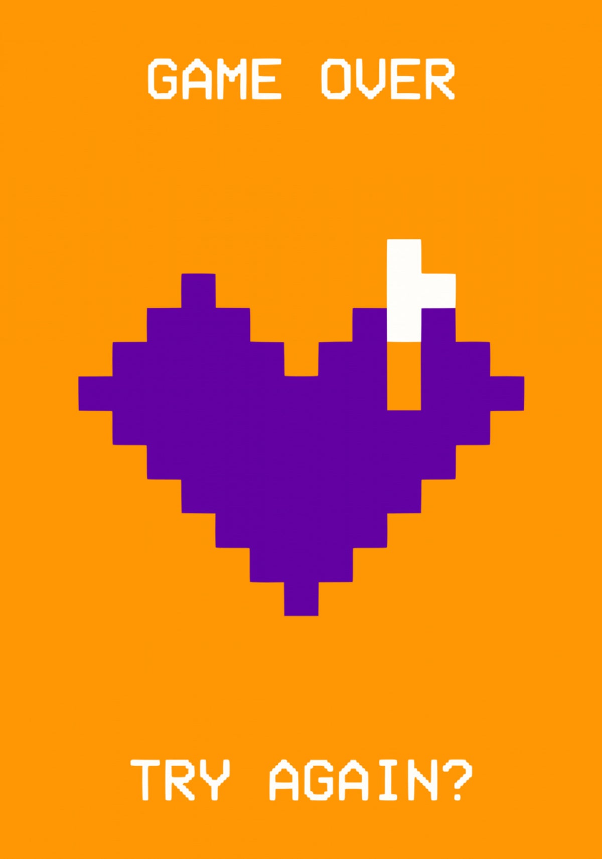 Retro Game Over Heart - Posterbox