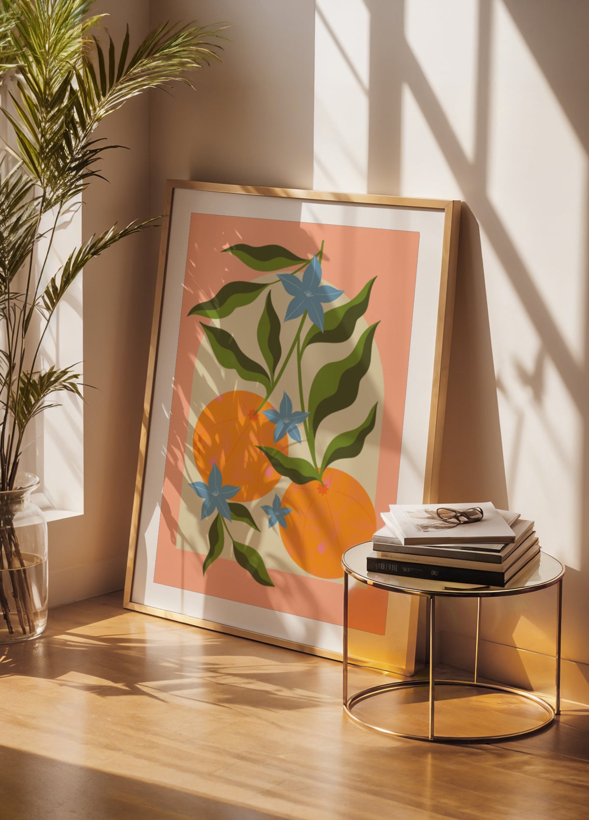 Orange Branch with Flowers
