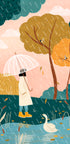 Walking In Autumn Rain - Posterbox