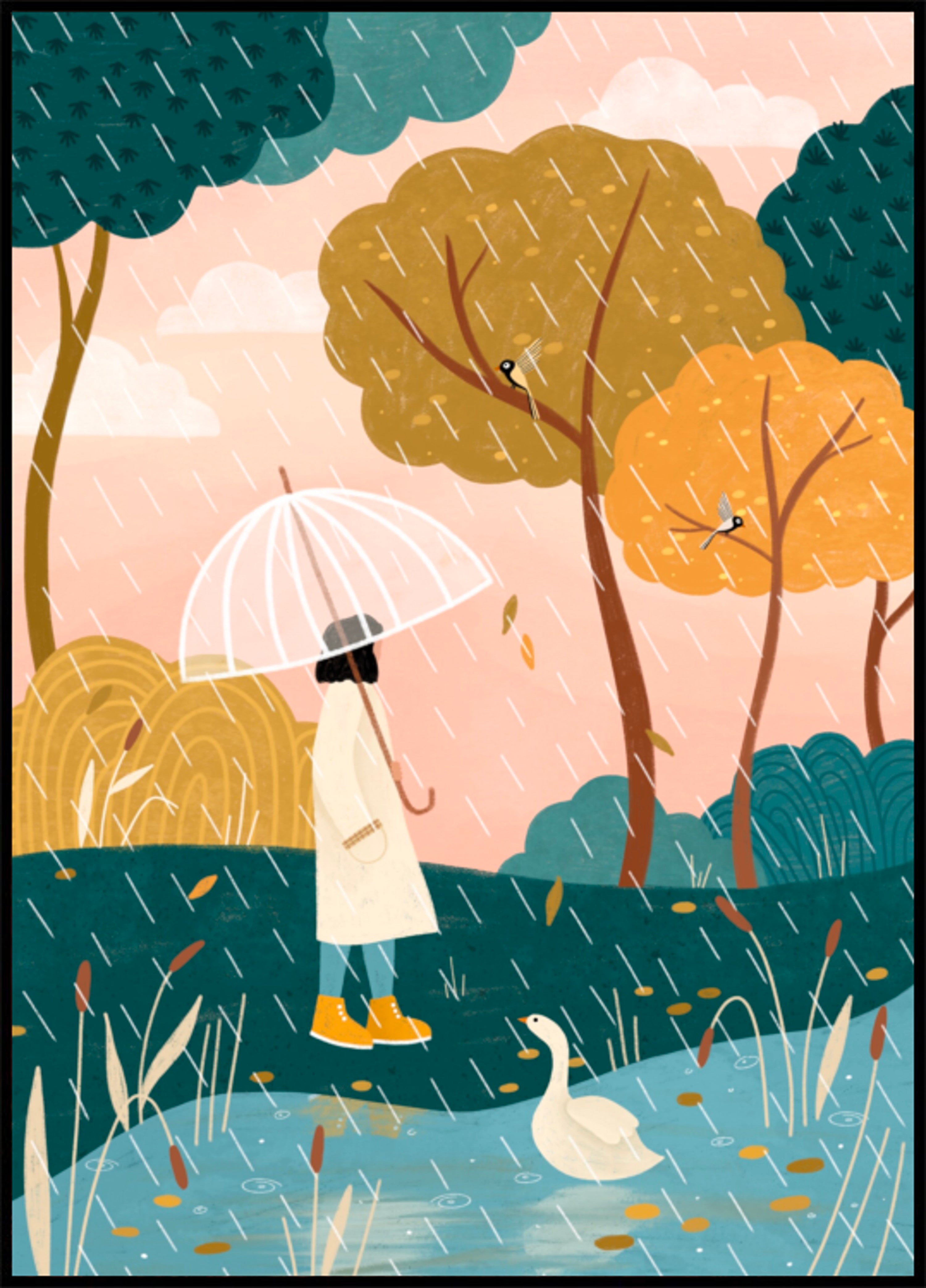 Walking In Autumn Rain